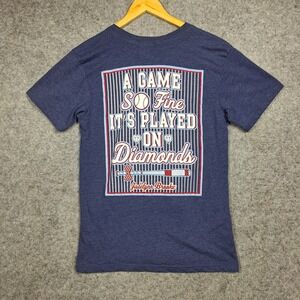 Jadelynn Brooke 3 Sisters 1 Dream Baseball Graphic V Neck Womens S Blue